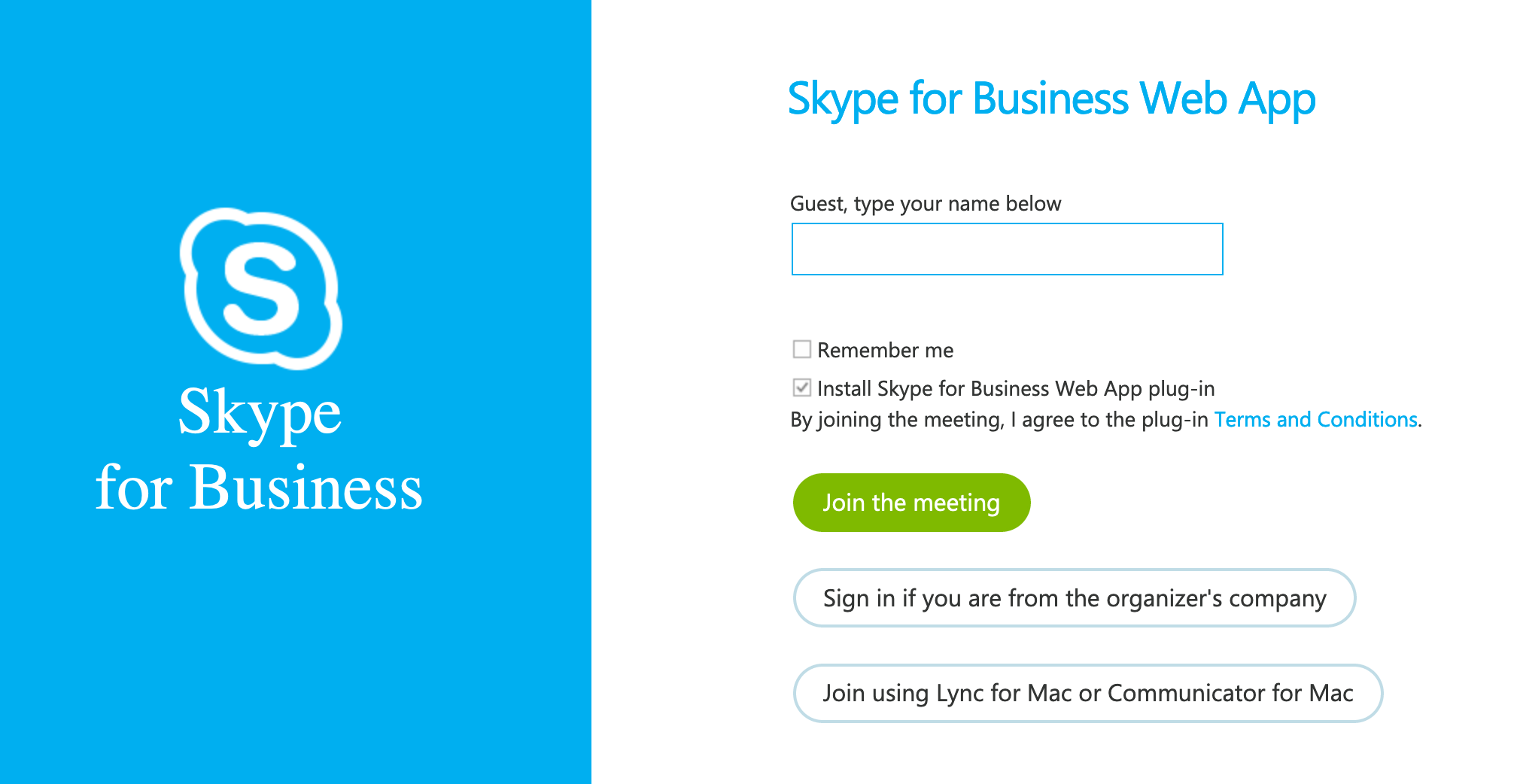 skype for business configuration in mac
